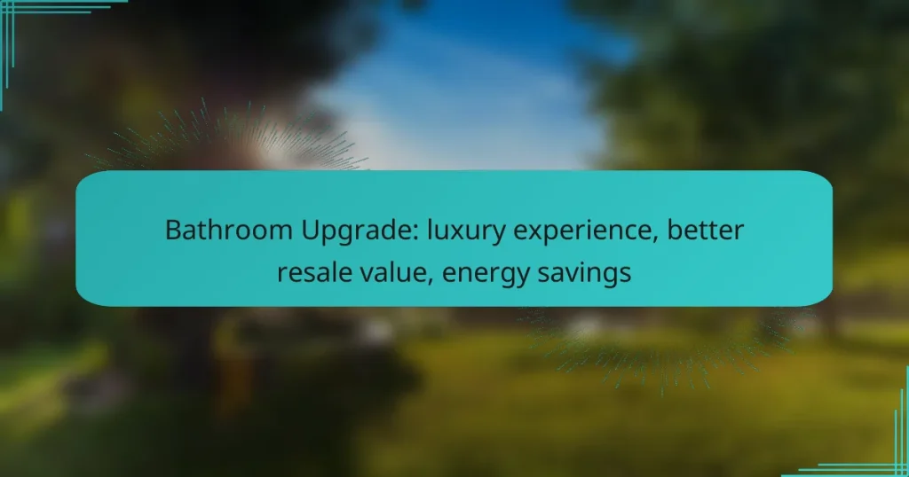 Bathroom Upgrade: luxury experience, better resale value, energy savings