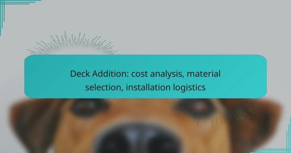 Deck Addition: cost analysis, material selection, installation logistics