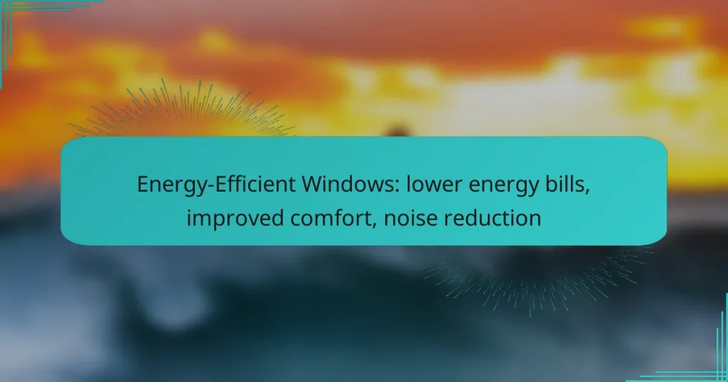 Energy-Efficient Windows: lower energy bills, improved comfort, noise reduction