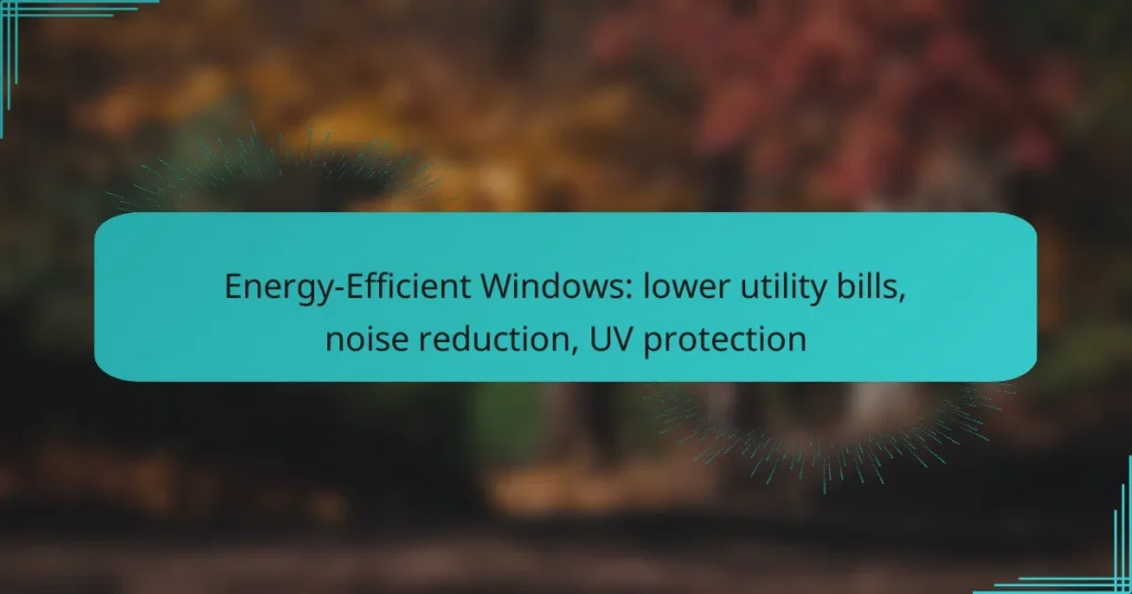 Energy-Efficient Windows: lower utility bills, noise reduction, UV protection
