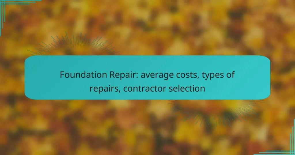 Foundation Repair: average costs, types of repairs, contractor selection