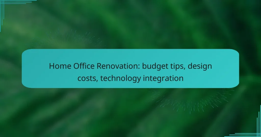 Home Office Renovation: budget tips, design costs, technology integration