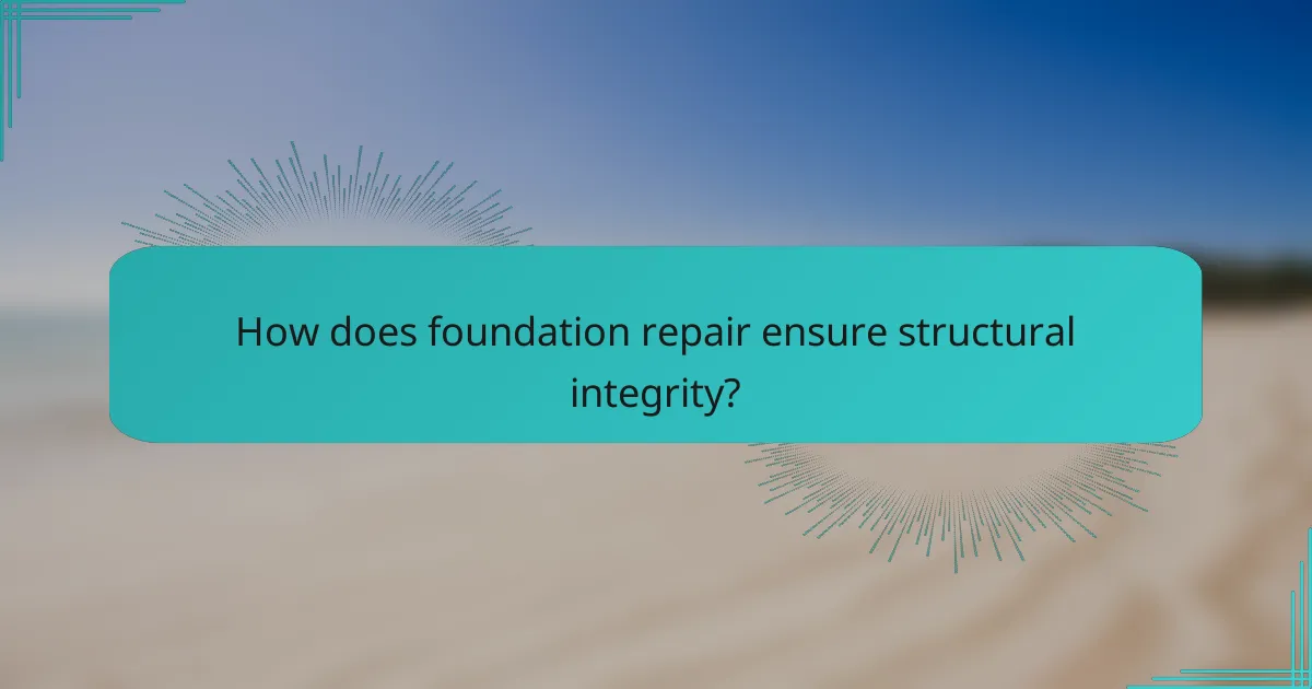 How does foundation repair ensure structural integrity?