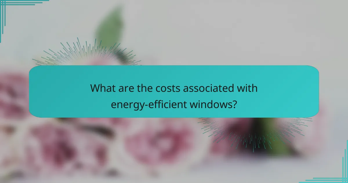 What are the costs associated with energy-efficient windows?