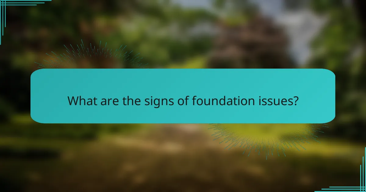 What are the signs of foundation issues?
